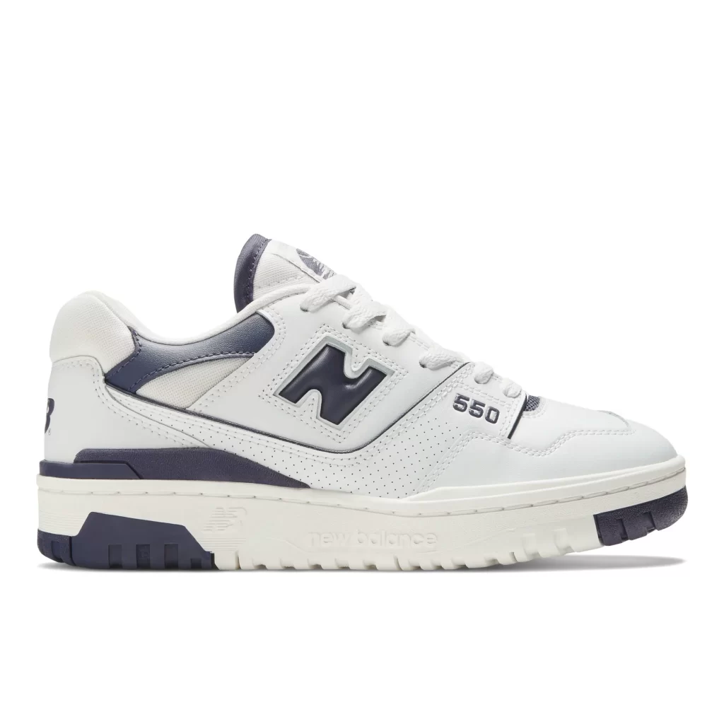 New Balance – Women's 550 Casual Shoes in White/Purple/White Size 9.5 Leather